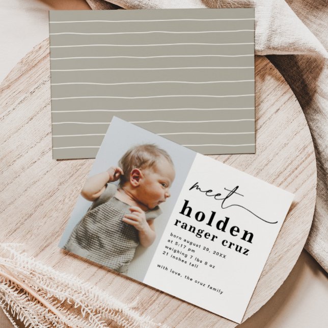 Anuncio de nacimiento simple de una foto | Nacimie (Subido por el creador)