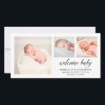 Anuncio de nacimiento simple y elegante | 3 Fotos<br><div class="desc">Este sencillo y elegante anuncio de nacimiento de un bebé presenta tres de las fotos de su recién nacido,  junto con la moderna tipografía negra de fondo blanco.</div>