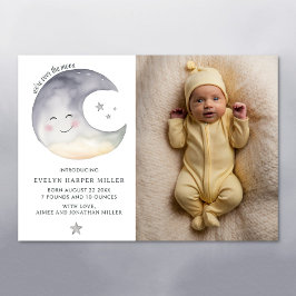 Anuncio de nacimiento sobre la tarjeta acuarela de