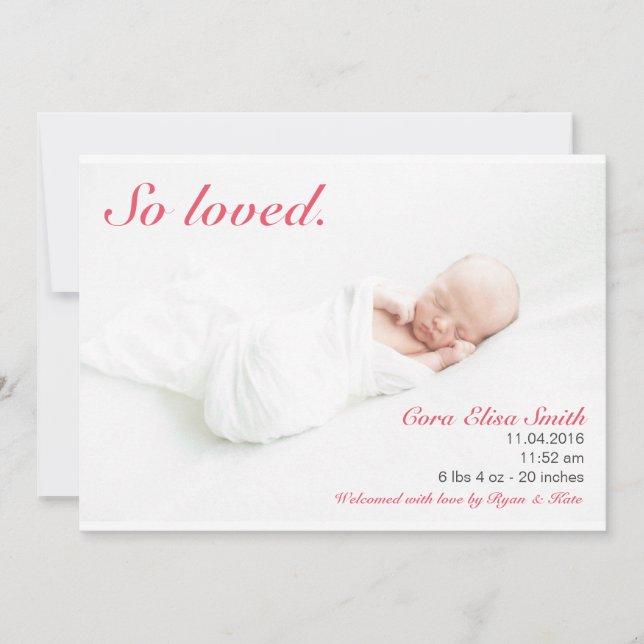 Anuncio de nacimiento tan amado (Anverso)