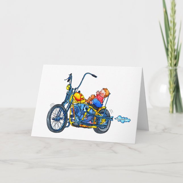 Anuncio de nacimiento: tarjeta "Little Baby Biker" (Anverso)