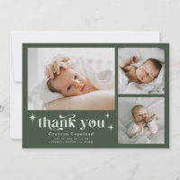 Anuncio de nacimiento verde forestal de niño estre