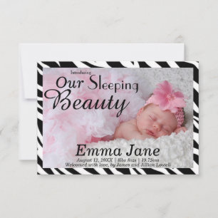 Anuncio de nacimiento Zebra Sleeping Beauty Print 