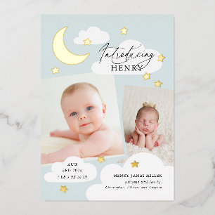 Anuncio de nacimientos azules en el Collage de fot