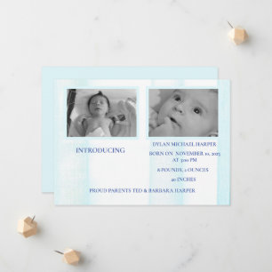 Anuncio de nacimientos de Blue Hello World Boy