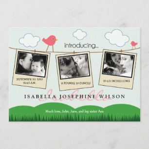 Anuncio de nacimientos en línea de ropa de {TBA}