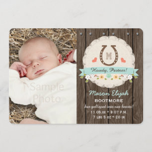 Anuncio de nacimientos occidentales en monograma a