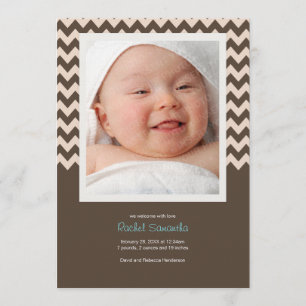 Anuncio de natalidad de la niña de moda Chevron