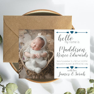 Anuncio de natalidad de recién nacido con fotos