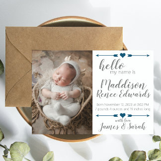 Anuncio de natalidad de recién nacido con fotos