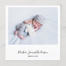 Anuncio de natalidad de tarjeta moderna 'foto al e