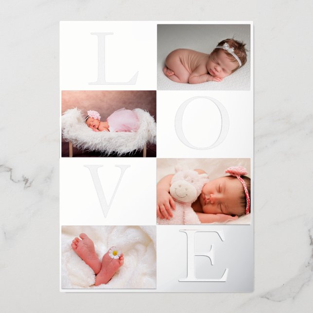 Anuncio de natalidad en bloque de amor para bebé m (Anverso)