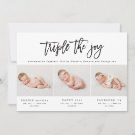 Anuncio de natalidad triplemente fotográfico moder