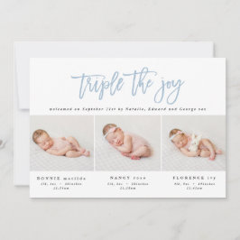 Anuncio de natalidad triplemente fotográfico moder