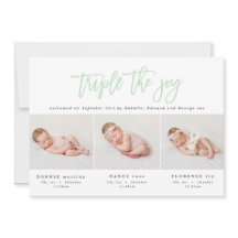 Anuncio de natalidad triplemente fotográfico moder