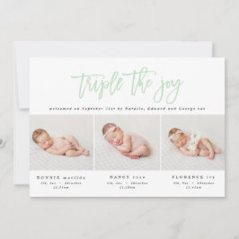 Anuncio de natalidad triplemente fotográfico moder