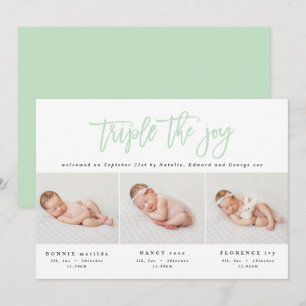 Anuncio de natalidad triplemente fotográfico moder