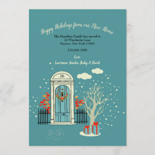Anuncio de Navidad de Invierno para la puerta prin