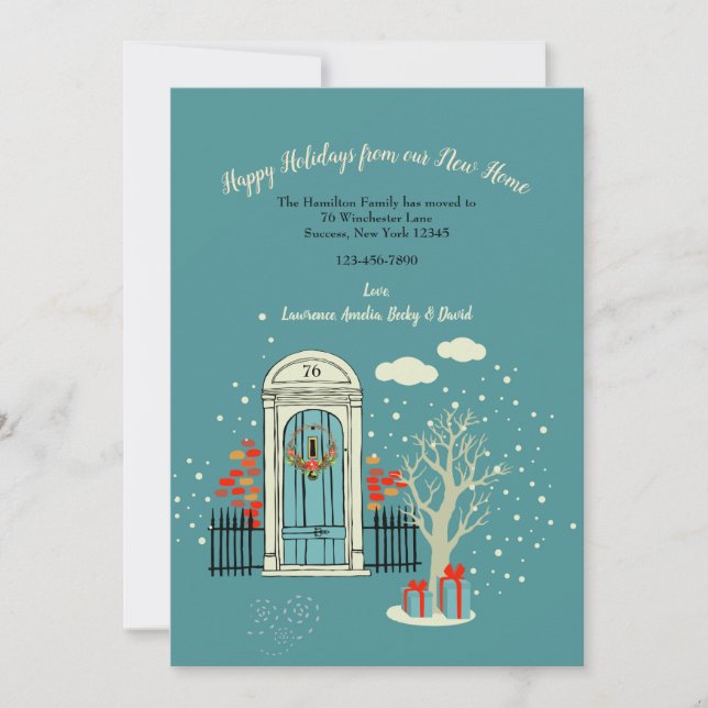 Anuncio de Navidad de invierno para puerta princip (Anverso)