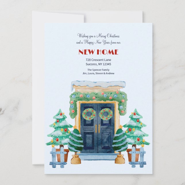 Anuncio de Navidad en la puerta principal al mudar (Anverso)