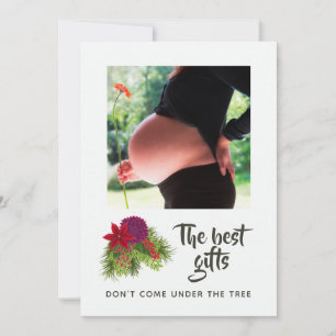 Anuncio de Navidad Floral Acuarela para Embarazo d