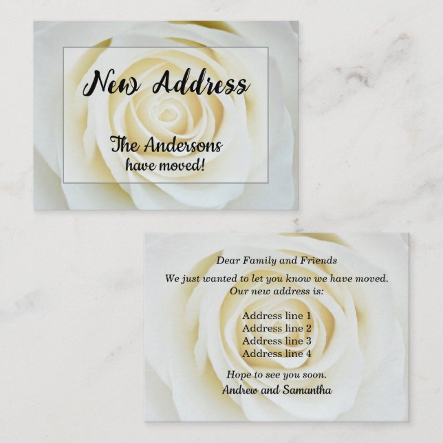 Anuncio de nueva dirección de la Rosa Blanca (Anverso / Reverso)