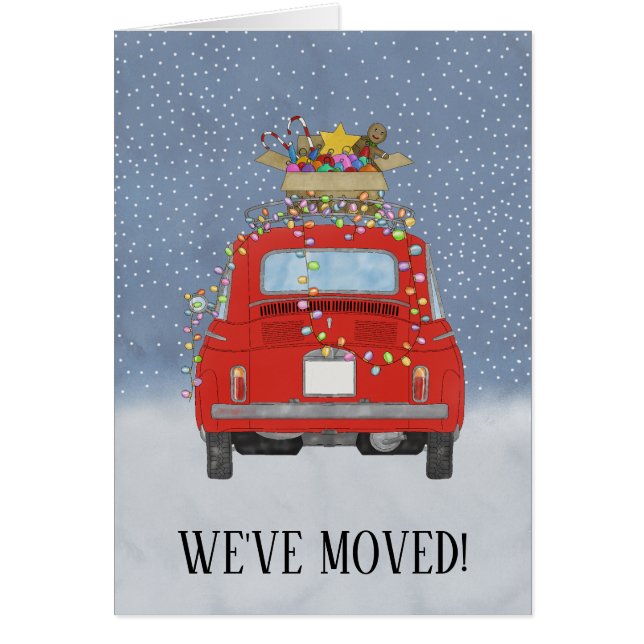 Anuncio de nueva dirección del coche Retro Fiat 50 (Frente)