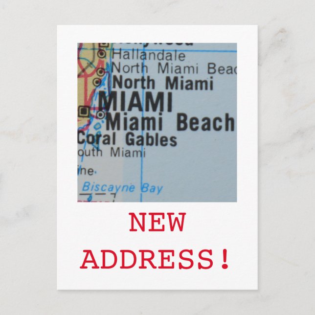 anuncio de nueva dirección en Miami (Anverso)