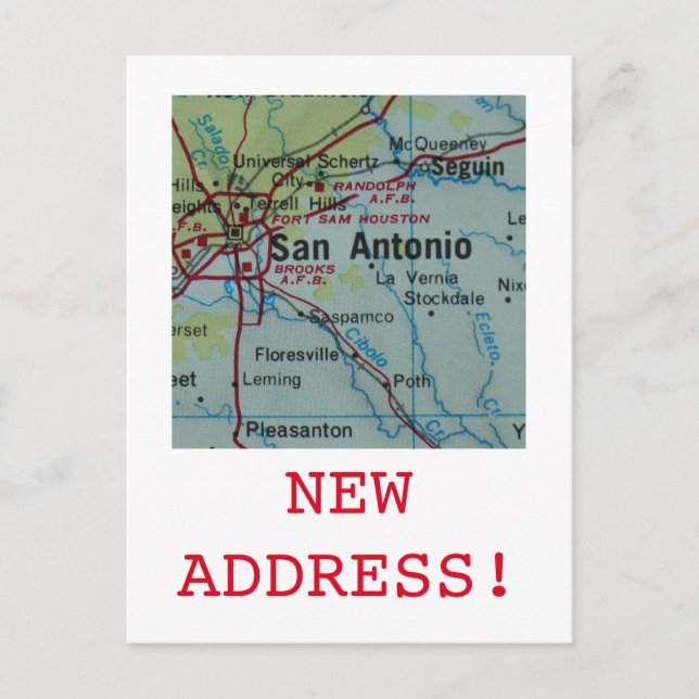 Anuncio de nueva dirección en San Antonio (Anverso)