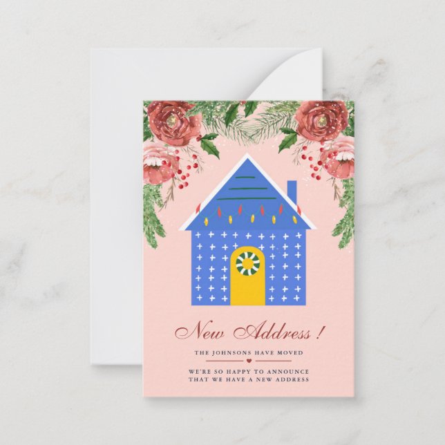 Anuncio de nueva dirección floral de terracota eco (Anverso)