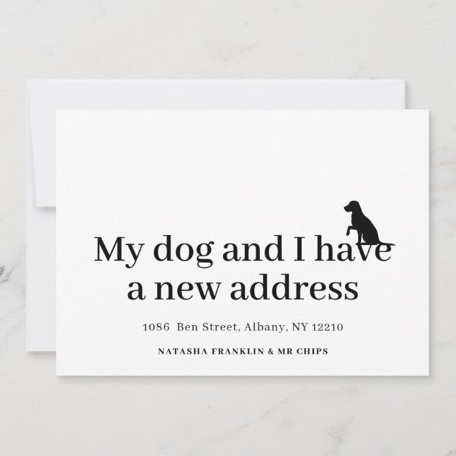 Anuncio de Nueva Dirección Perro Mascota Nos Hemos (Anverso)