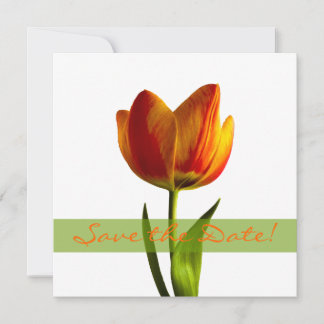 Anuncio de Orange Tulip Wedding Save the Date