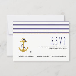 Anuncio de oro, anclaje naval, bandas boda náutica