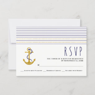 Anuncio de oro, anclaje naval, bandas boda náutica