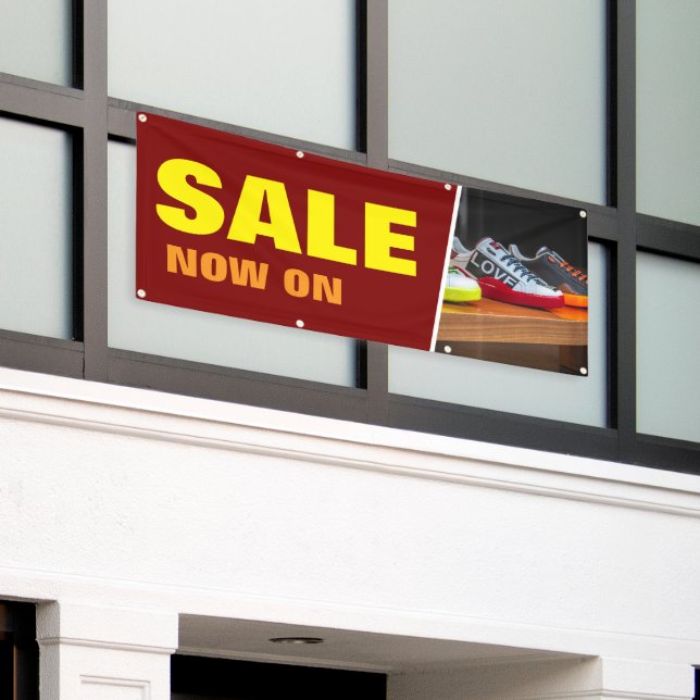 Anuncio de pancarta personalizada de venta en tien (Edificio exterior)