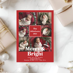 Anuncio de parto brillante y amargo de collage de 