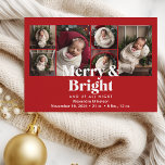 Anuncio de parto brillante y amargo de collage de<br><div class="desc">Celebra la llegada de tu pequeño con nuestro Anuncio de Nacimiento de nuestros Navidades de Fotografía. Este elegante diseño le permite compartir la alegría de su recién nacido durante la temporada festiva, mezclando la calidez de los Navidades con la emoción de los primeros momentos de su bebé. La invitación cuenta...</div>