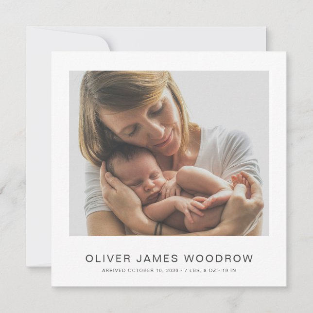 Anuncio de parto minimalista de 4 fotos (Anverso)