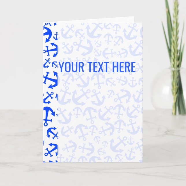 Anuncio de patrón de ancla marina azul (Anverso)