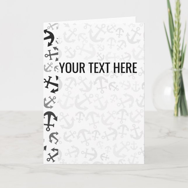 Anuncio de Patrón de Ancla Marina Blanco Negro (Anverso)