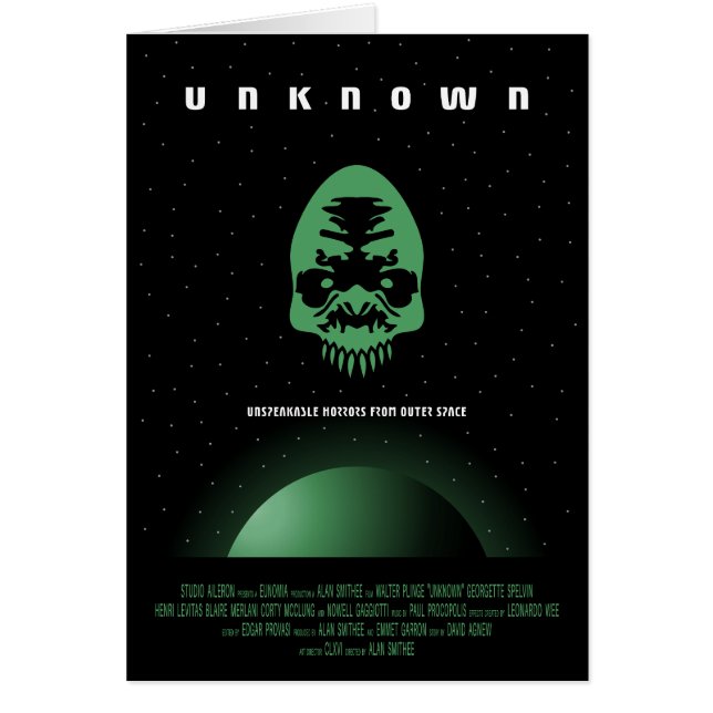Anuncio de película de terror de Sci-Fi, desconoci (Frente)