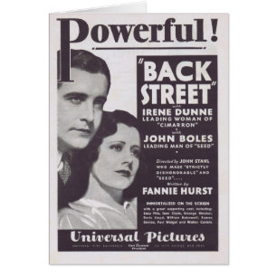 Anuncio de películas de Back Street 1932 Irene Dun