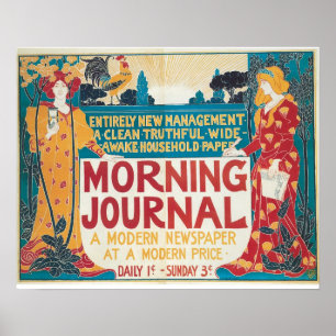 Anuncio de periódico de Nouveau del arte del