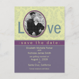 Anuncio de Plum Love Wedding para guardar la fecha