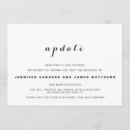 Anuncio de posposición de actualización de boda