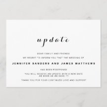 Anuncio de Postergación de Actualización de Boda