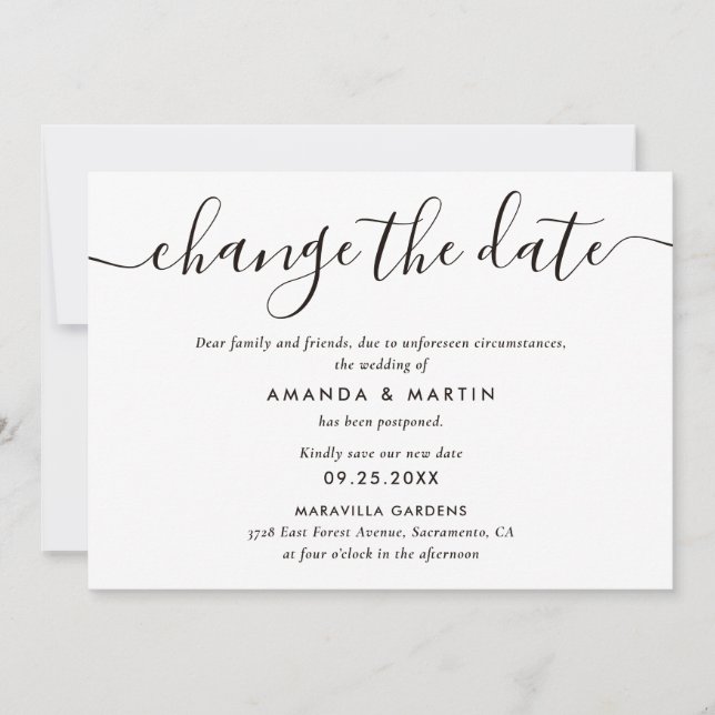 Anuncio de Postergación de Boda en Papel Kraft (Anverso)