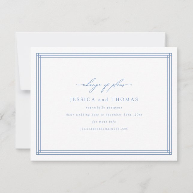 Anuncio de Postergación de Boda en Ventana Chic Ca (Anverso)