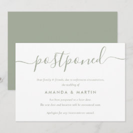 Anuncio de Postergación de Boda en Verde Salvia Mo