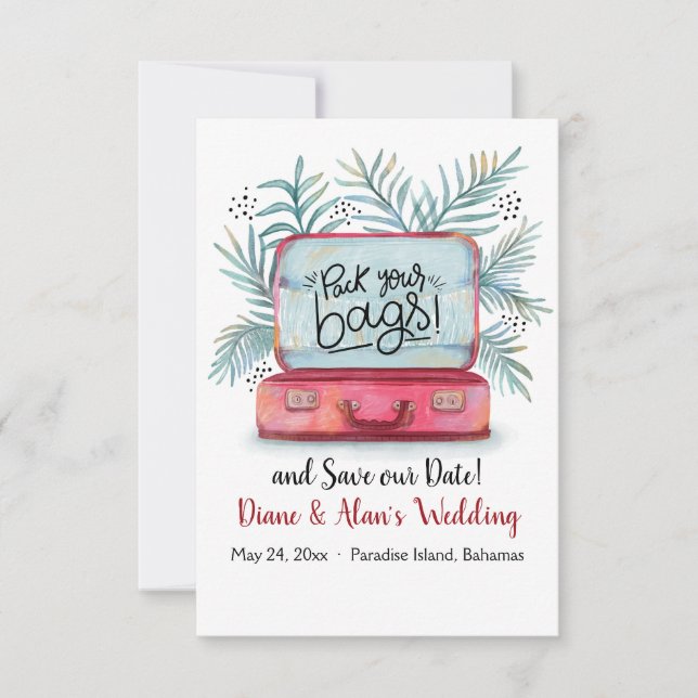 Anuncio de "Prepara tus Maletas, Reserva la Fecha" (Anverso)